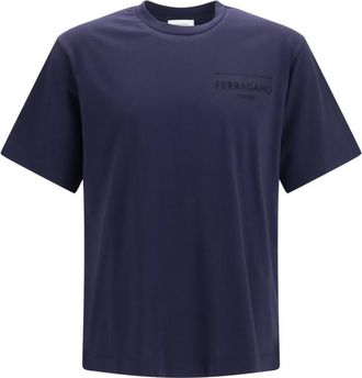Ferragamo Dark Blue Logo T-Shirt