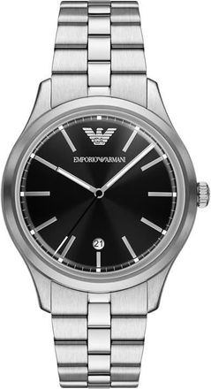 Emporio Armani Dario Three-Hand Stainless Steel Bracelet Watch, 41mm in Silver at Nordstrom