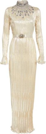 Andrew Gn Andrew Gn Crystal-Embellished Pleated Gown Size XS