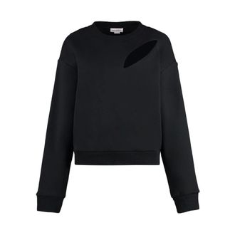Alexander McQueen Alexander McQueen, Sweatshirts, female, Black, Size: XS Cut-Out Pullover Stylish Design Comfortable