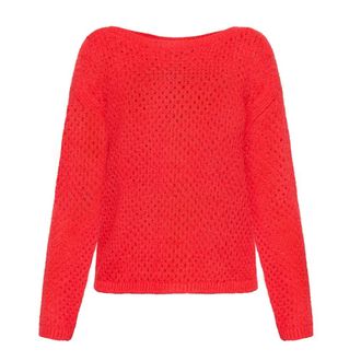 Betty Barclay Truien & Vesten, Dames, Rood, 2Xl, Katoen, Lochstrick Pullover mit U-Boot-Ausschnitt