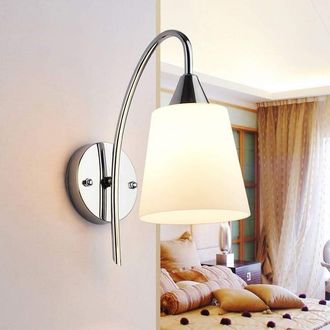 OEM Aplique De Pared Led, L&aacute;mpara De Pared Decorativa Moderna Y Sencilla, Color Plata, Casquillo E27, Hierro, 28 X 10 Cm