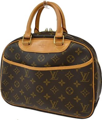 Louis Vuitton Trouville Handbag Monogram Canvas Brown Leather Handbag (Pre-Owned)