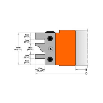 CMT 695.014d Par De Cuchillas Para Perfiles Machihembrados Perf. D (40x24.5x2)