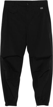 Dolce & Gabbana Logo-plaque Tapered Broek - Heren - Straight fit broeken - Zwart - XS - Katoen - Broeken