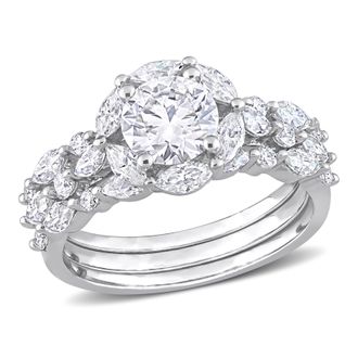 Mimi & Max 3ct DEW Created Moissanite Vintage Floral Ring in Sterling Silver