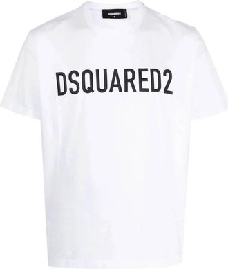Dsquared2 Italiaanse T-shirts voor mannen - Heren - T-shirts - Wit - L - Katoen - Tops