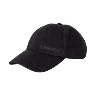 Saint Laurent Vintage Cap - Heren - Petten - Zwart - 57 CM - Kasjmier - Accessoires