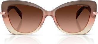 Michael Kors Atlanta 55mm Gradient Butterfly Sunglasses in Soft Pink Gradient /Soft Pink at Nordstrom