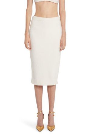 Tom Ford Cotton & Cashmere Blend Sweater Skirt in Chalk at Nordstrom, Size Small