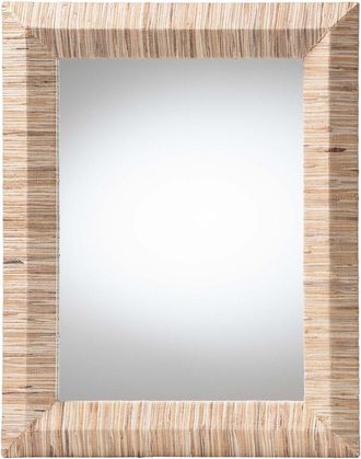 Baxton Studio Adino Bohemian Woven Grasscloth Rectangle Accent Mirror