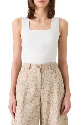 Akris Signature Dot Square Neck Stretch Modal Tank in Cream at Nordstrom, Size 12