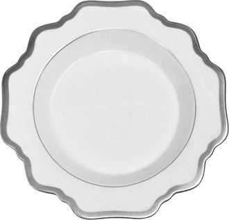 Anna Weatherley Antique Platinum Rim Soup Bowl in White at Nordstrom