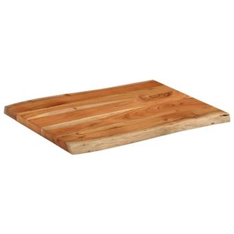 Berkfield Home Table Top 80x60x3.8 cm Rectangular&not;Solid Wood Acacia Live Edge in Brown