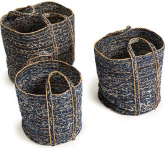 Napa Home & Garden Denim Round Baskets Set of 3 in Blue at Nordstrom