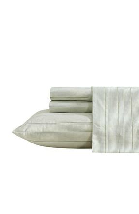 Nautica Ellipse Stripe 200 Thread Count Cotton Percale Sheet Set in Green Ellipse Stripe at Nordstrom Rack, Size Queen