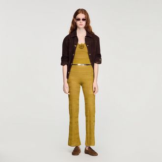 Sandro Pointelle knit trousers