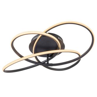 Netlighting Panda Integrated LED Semi Flush Ceiling Light Matt Black LED 3000K