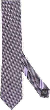 Ermenegildo Zegna Cravatta micro disegno - Heren - Stropdassen - Blauw - ONE Size - Accessoires