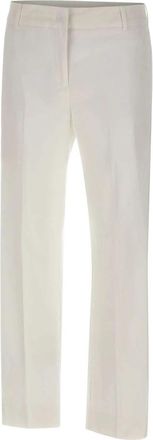 Marella Rechte Broek - Dames - Straight fit broeken - Wit - 2XL - Katoen - Broeken