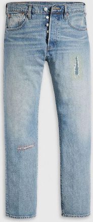 Levi's Mens Levis Distressed Mid Rise Straight Leg Jeans in Banshee Scream - Blue - Size 33W/32L