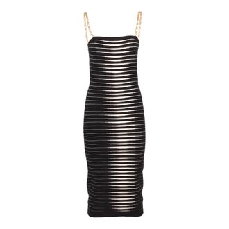 Elisabetta Franchi Knitted Dresses, female, Black, Size: S Abito di Maglia