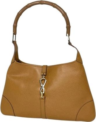 Gucci Pre-owned Bamboo Schoudertas - Dames - Vintage Schoudertas - Bruin - ONE Size - Leer - Vintage