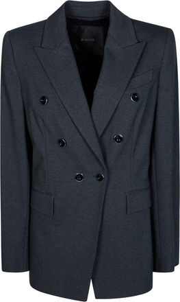 Pinko Hibiscus Giacca Punto Stoffa - Dames - Blazers - Grijs - L - Leer - Jassen