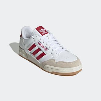 adidas Sneaker ADIDAS ORIGINALS CONTINENTAL 80 STRIPES, Herren, Gr. 38,5, weiss (cloud wei&szlig;, team victory rot, chalk wei&szlig;), Baumwolle, Schuhe Sneaker