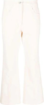 Jil Sander Cropped broek - Dames - Vrijetijds broeken - Beige - S - Katoen - Broeken