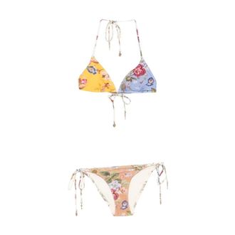 Zimmermann Bikinis, female, Multicolor, Size: XS Patience Spliced Tri Bikini