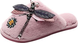 Generic Winter Womens Flat Slippers with Thick Sole for Indoor Winter Comfort and Cozy Home Wear (5. 5-6)