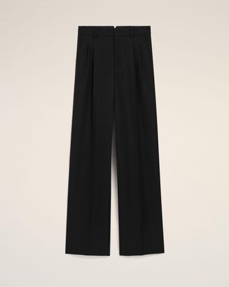 Ami Black Wool Straight Trousers Black - 36 - for Men