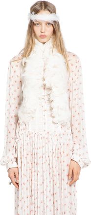 Ann Demeulemeester Idje Open Waistcoat with Feathers