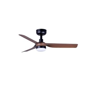 Netlighting Mini Punt 90cm LED Ceiling Fan Matt Black Maple Blades CCT