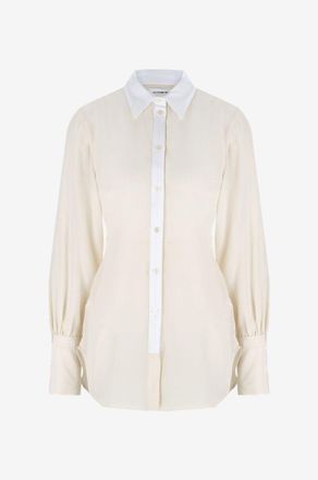 Victoria Beckham Seidenhemd Contrast Placket