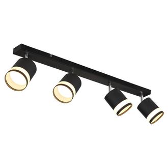Netlighting Lucero Ceiling Spotlight Bar Matt Black 4x GX53 3000K