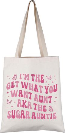Generic PYOUL Auntie Thank You Gift Best Aunt Tote Bag Auntie Life Handbag One Loved Aunt Gift (Best Aunt Tote)