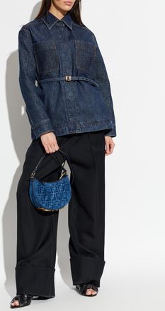 Fendi Denim Shirt, Womens, Navy Blue