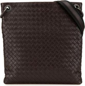 Bottega Veneta Tweedehands leren schoudertassen - Heren - Vintage Schoudertas - Bruin - ONE Size - Leer - Vintage
