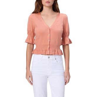 Paige Vetra Cotton & Silk Blend Sweater in Peach Tea at Nordstrom, Size Xx-Small