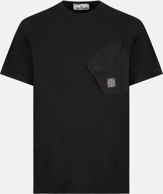 Stone Island SLANT POCKET 2100008 T SHIRT Size: XXL, colour: BLACK