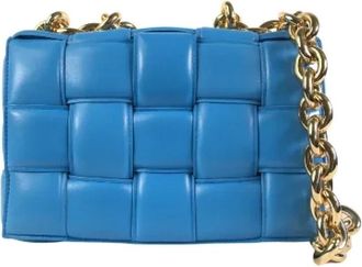 Bottega Veneta Tweedehands leren handtassen - Dames - Vintage Schoudertas - Blauw - ONE Size - Vintage