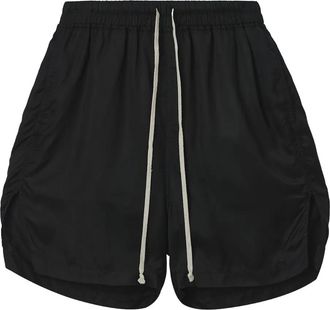 Rick Owens Boxers drawstring side-split shorts - men - Recycled Cupro - 46 - Black