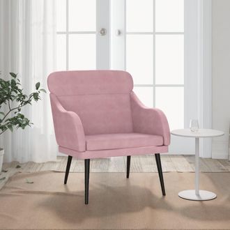 vidaXL Sill&oacute;n De Terciopelo Rosa 63x76x80 Cm Vidaxl