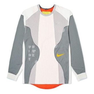Nike Mens ISPA Dri-Fit Long-Sleeve Top Grey Summit White Red CK4988-021