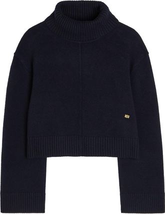Ganni Turtle-neck Wool Jumper - Navy - XL (UK16 / XL)