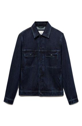 Mango Denim Jacket in Dark Blue at Nordstrom, Size Small