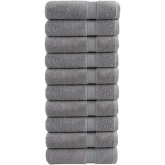 vidaXL Toallas De Ba&ntilde;o Solund 10 Unidades Gris 100x150 Cm 600 Gsm Vidaxl