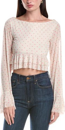 AFRM Afrm Inaya Ruffle Sleeve Crop Top